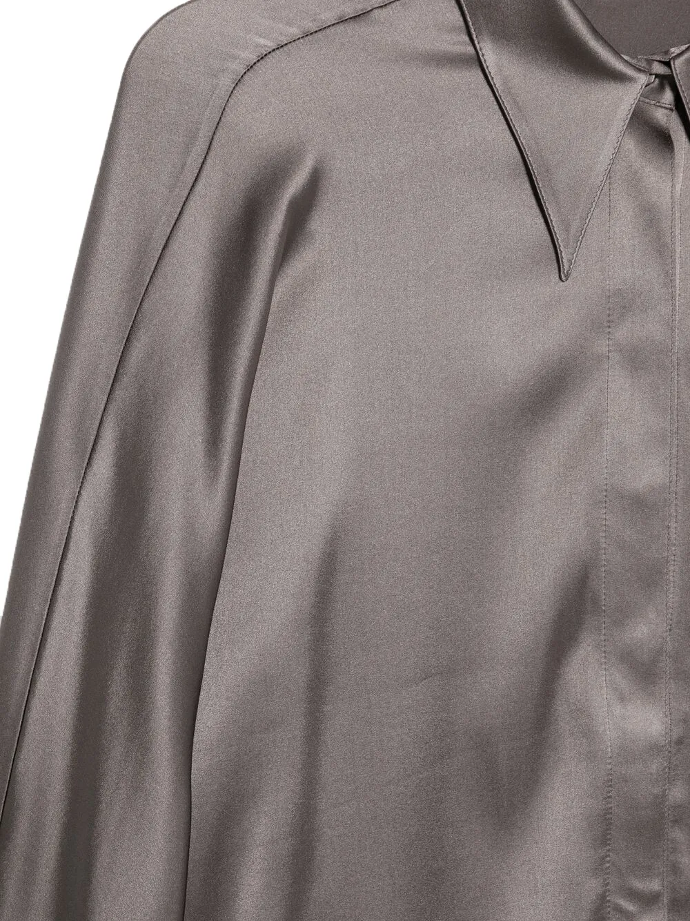 STYLAND kimono-sleeve satin shirt Grijs