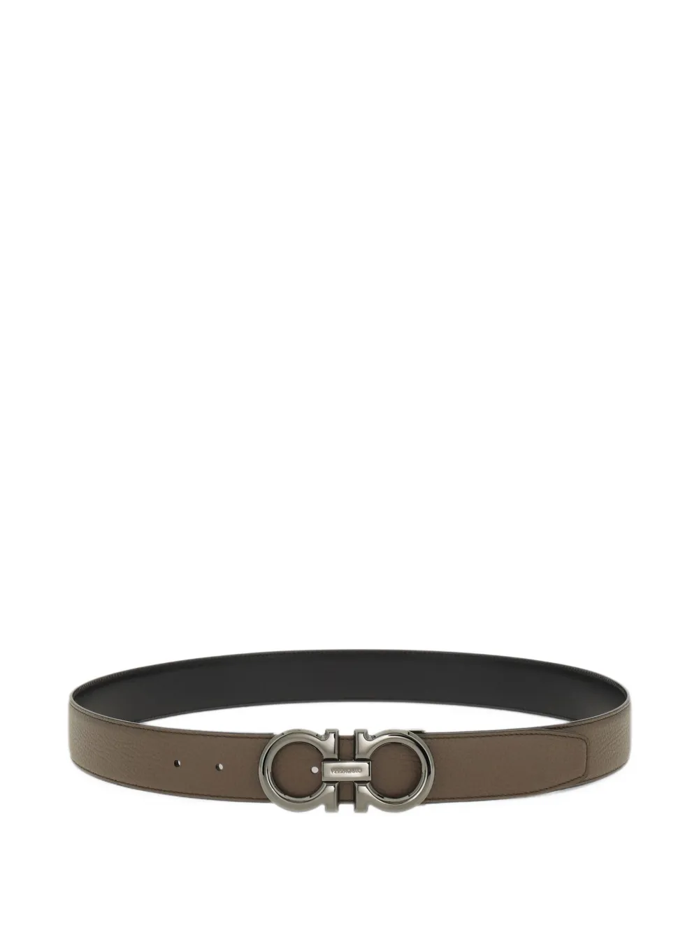 Ferragamo reversible and adjustable Gancini belt Zwart