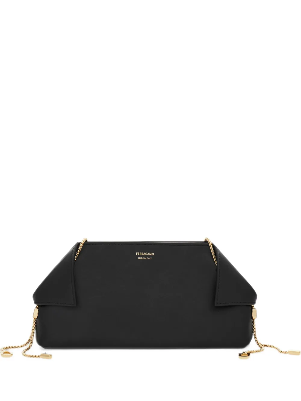 Ferragamo geometric-frame chain-strap shoulder bag Zwart