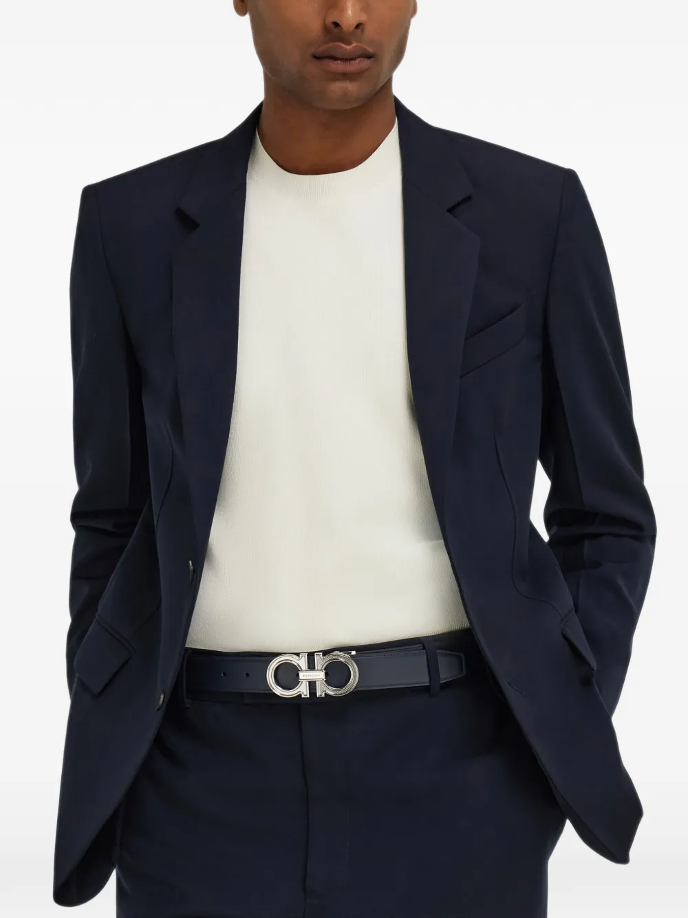 Ferragamo reversible and adjustable Gancini belt Blauw