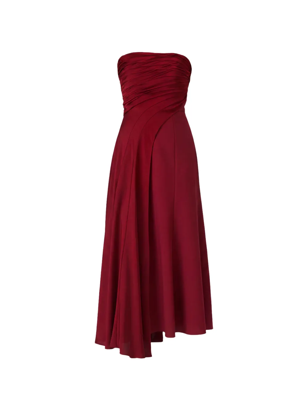 Cinq A Sept Clarisse strapless asymmetric dress Rood