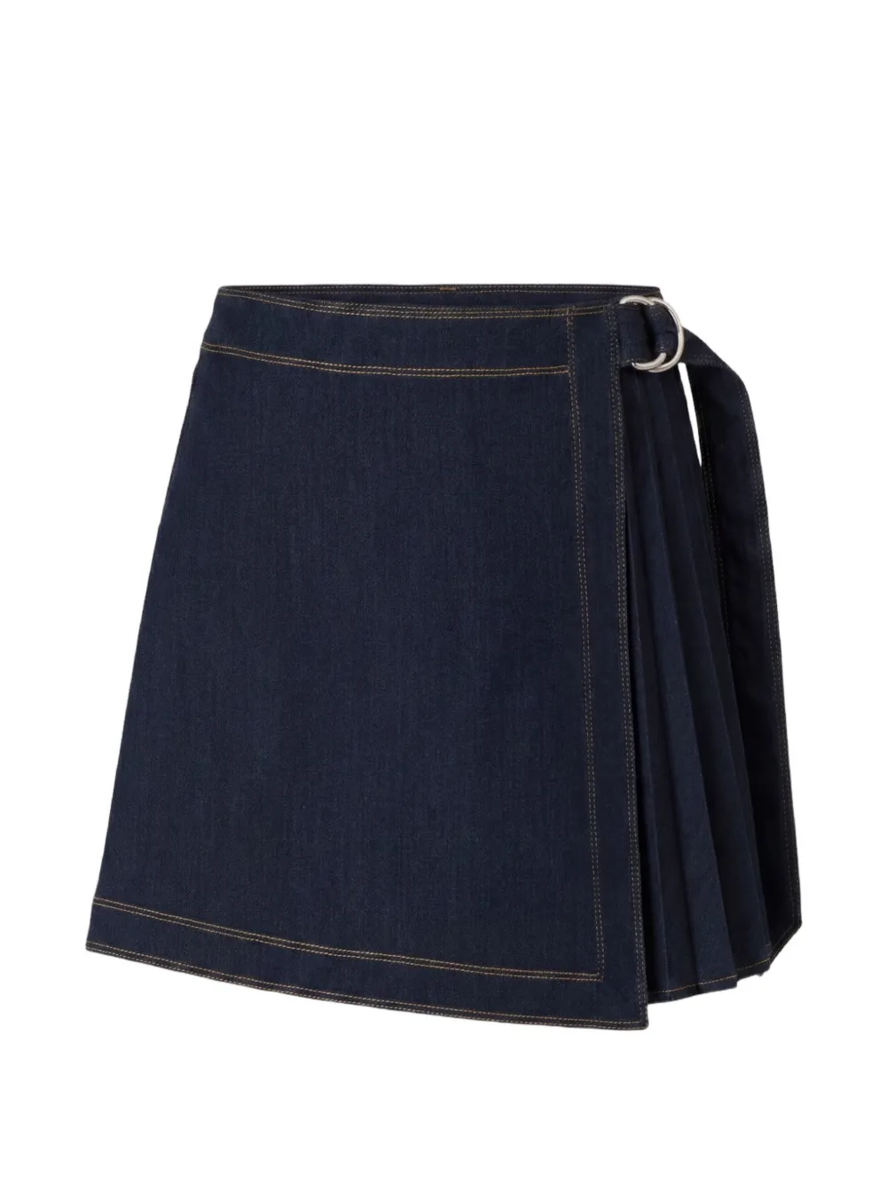 Cinq A Sept Tammi pleated wrap-front denim mini skirt Blauw