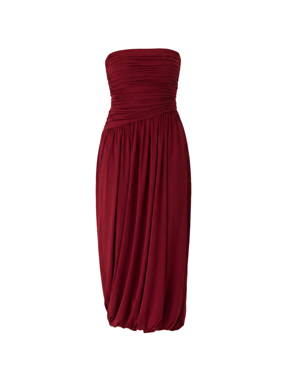 Cinq A Sept Rosine ruched strapless midi dress Rood