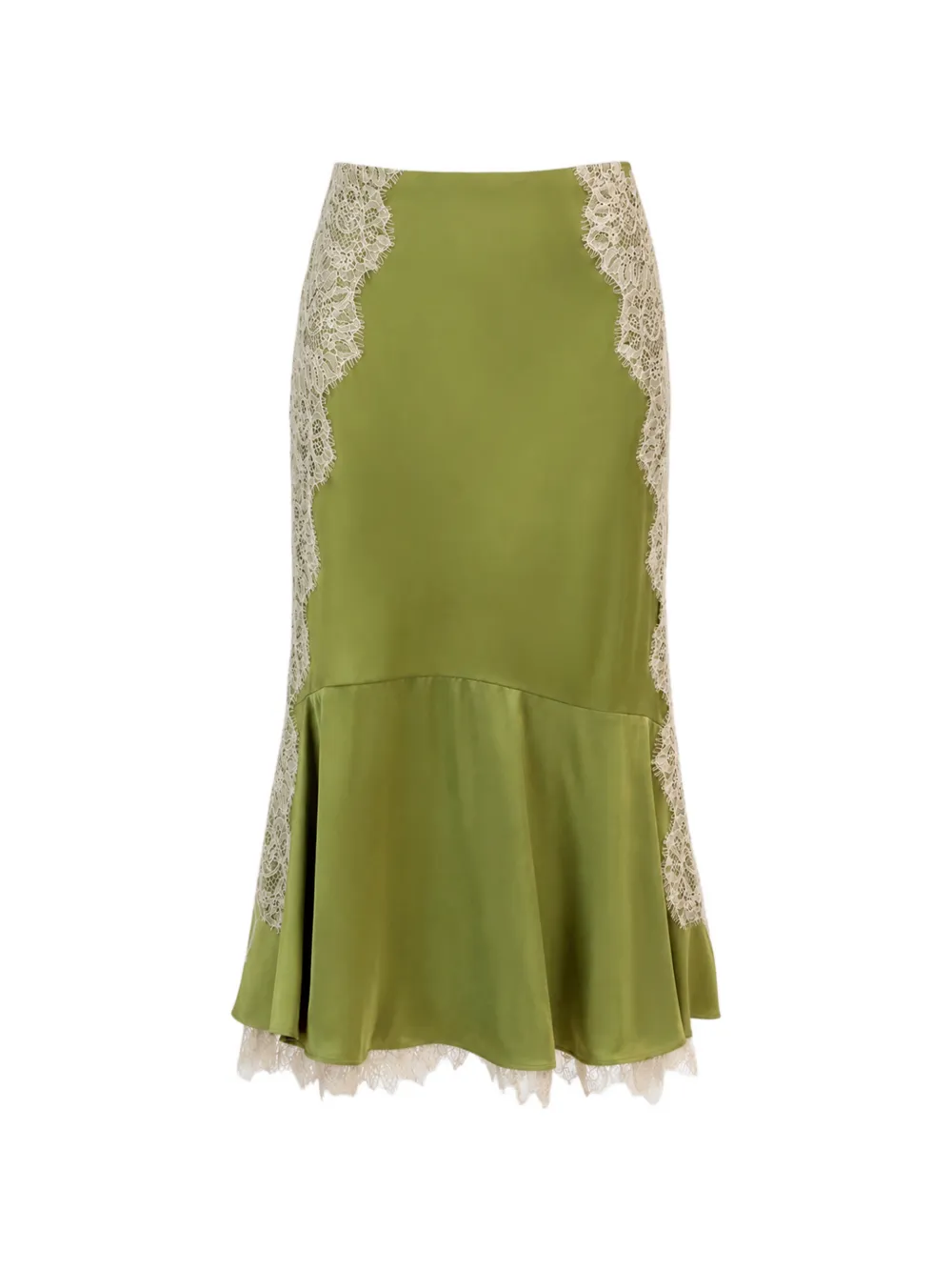 Cinq A Sept Esme lace-trim midi skirt Groen