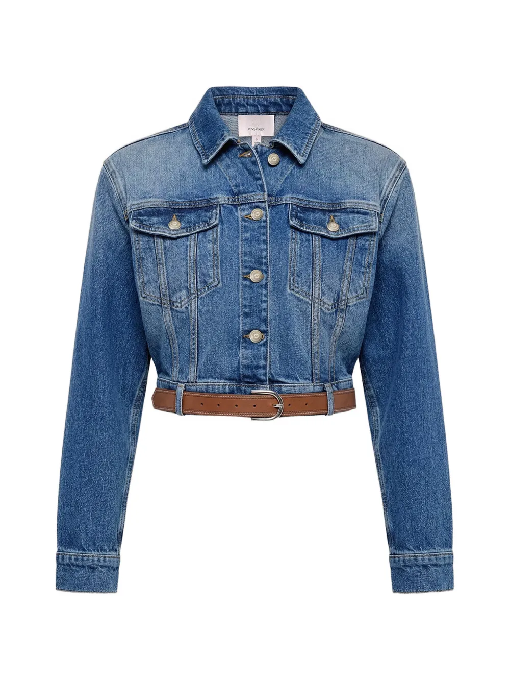Cinq A Sept Graciel Cropped-Jeansjacke - Blau