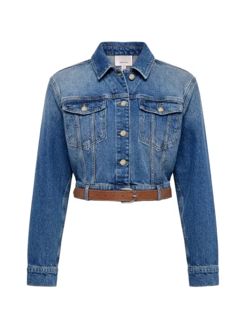 Cinq A Sept Graciel belted cropped denim jacket