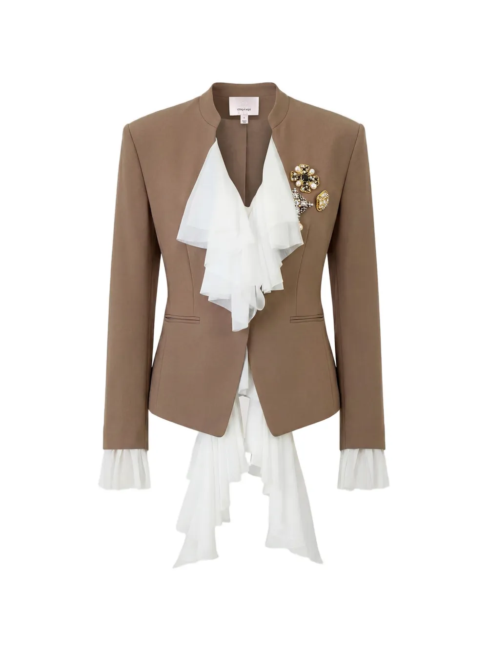 Cinq A Sept Maren brooch-detail blazer Bruin