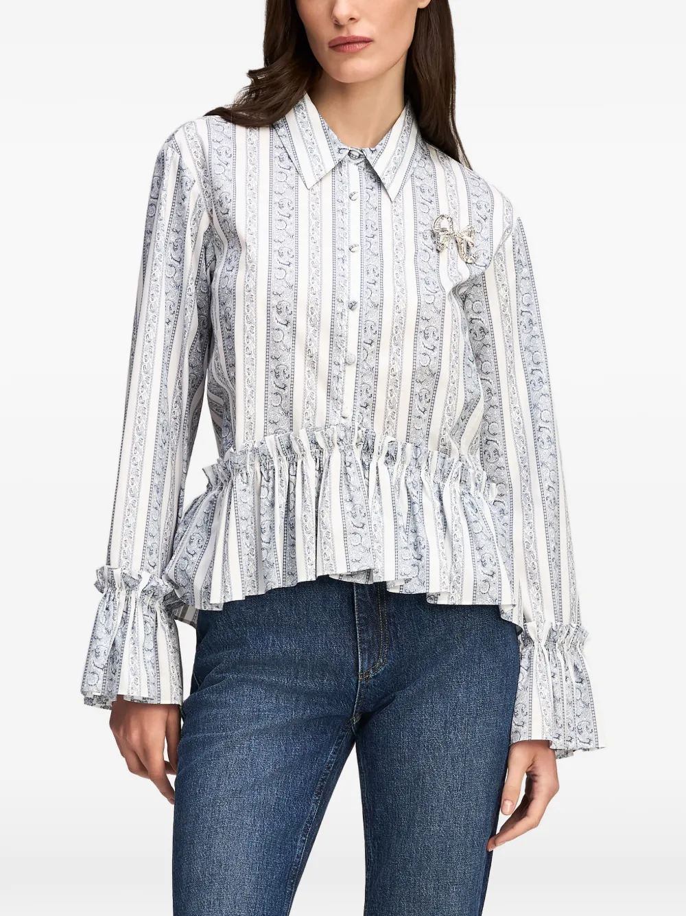 Cinq A Sept Daxel ruffled shirt Beige