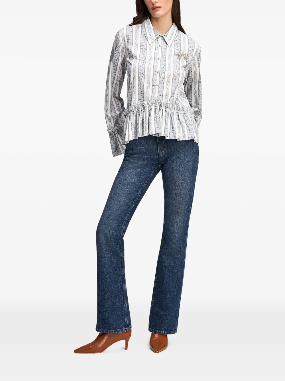 Cinq A Sept Daxel ruffled shirt Beige