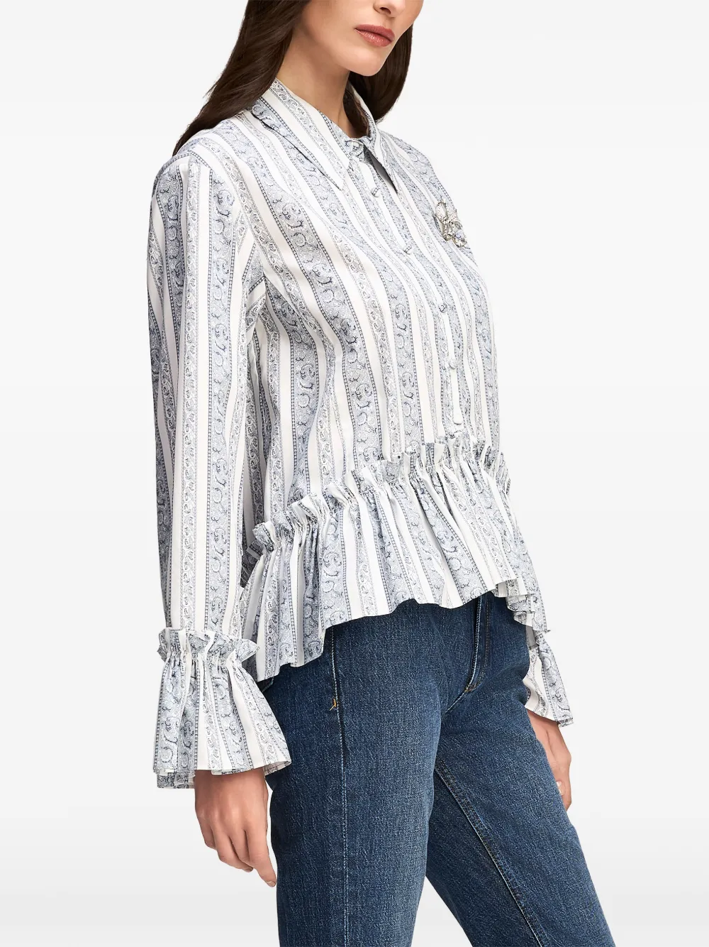Cinq A Sept Daxel ruffled shirt Beige