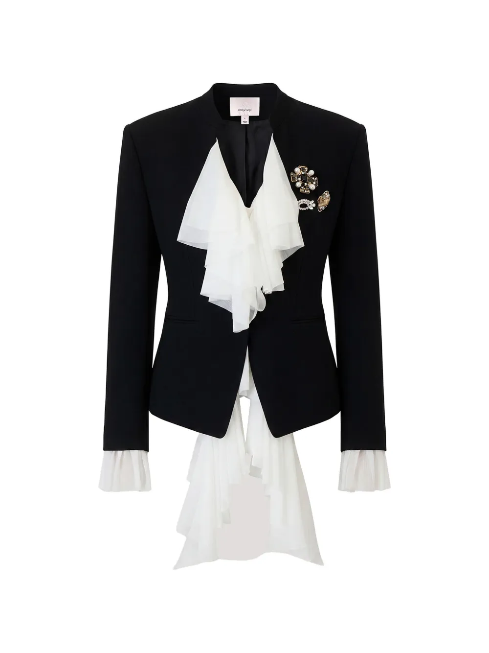 Cinq A Sept Maren brooch-detail blazer Zwart