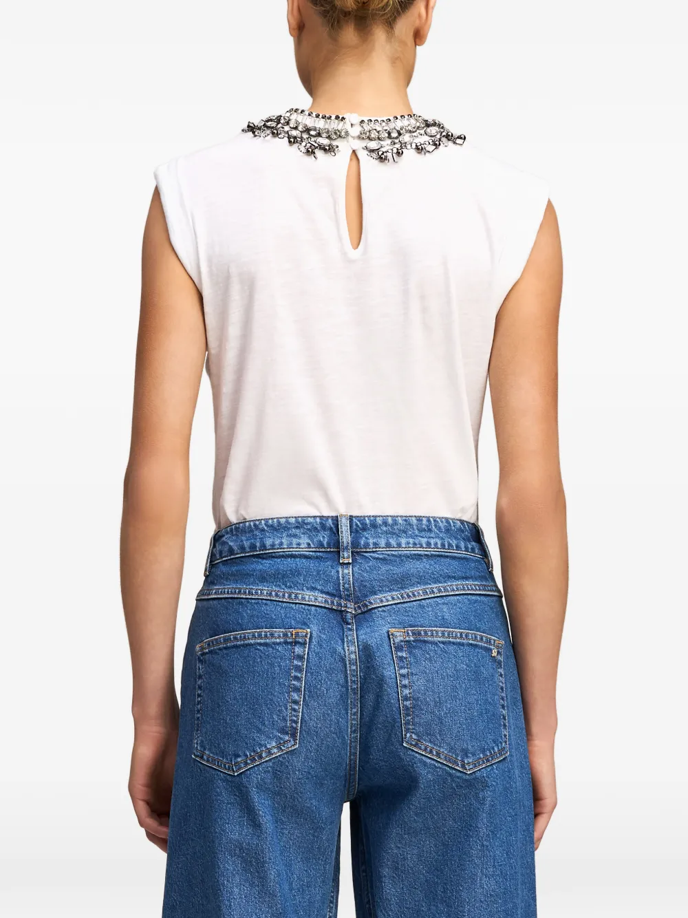 Cinq A Sept Bella crystal-embellished T-shirt Wit