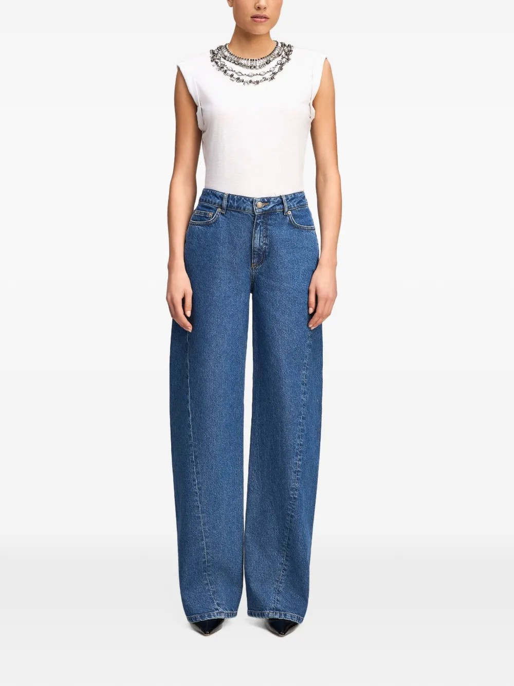 Cinq A Sept Bella crystal-embellished T-shirt Wit