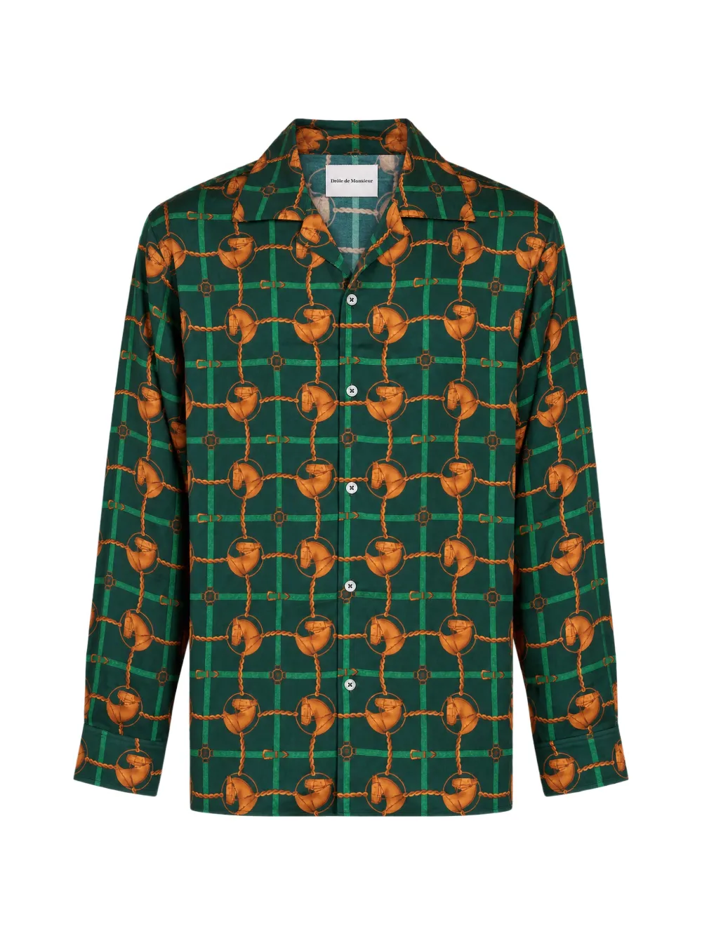 Drôle De Monsieur equestrian-print shirt - Green