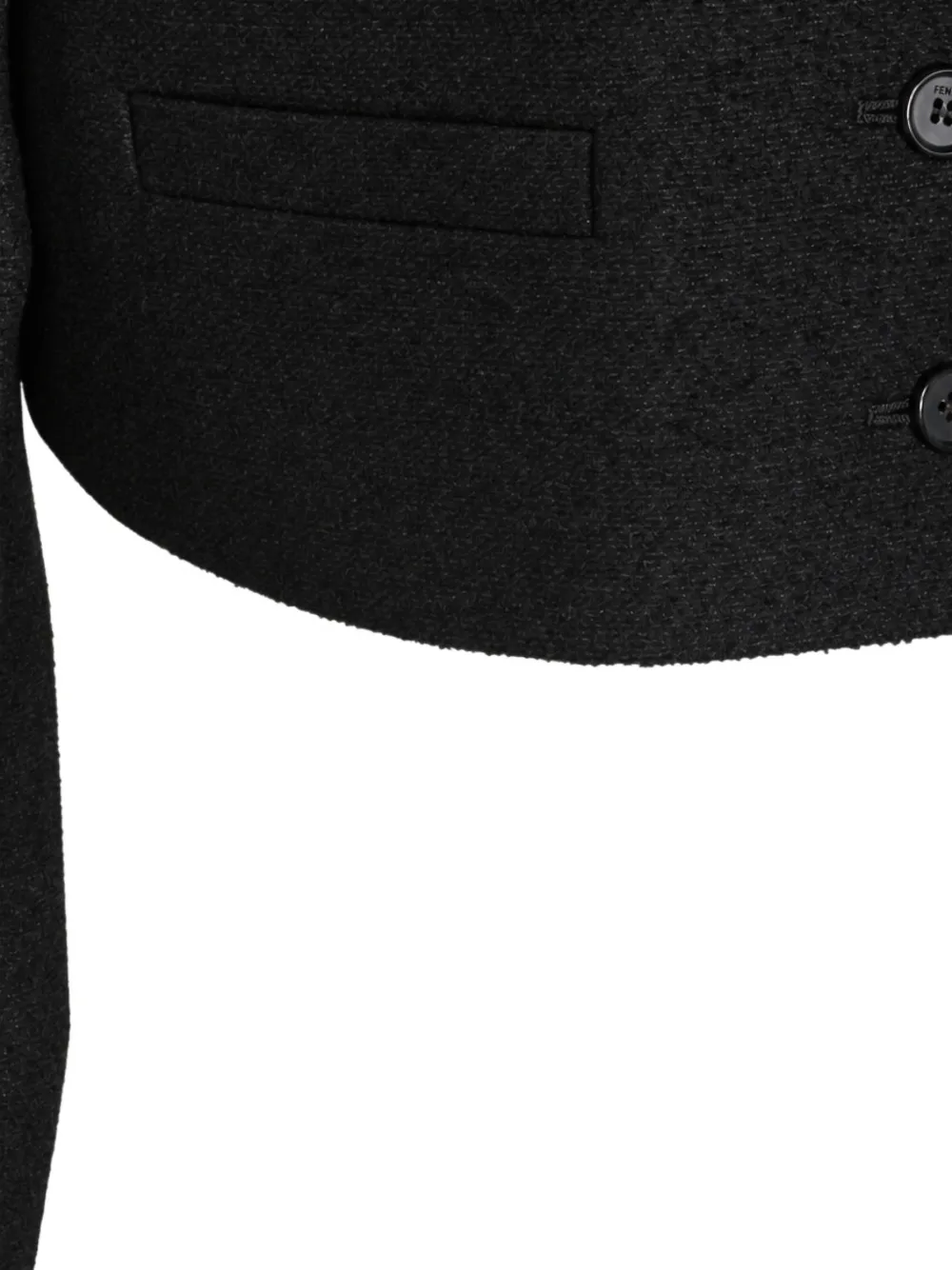 FENDI black bouclé wool jacket Zwart