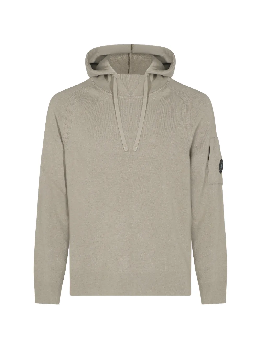 C.P. Company lambswool Lens knitted hooded sweater Beige