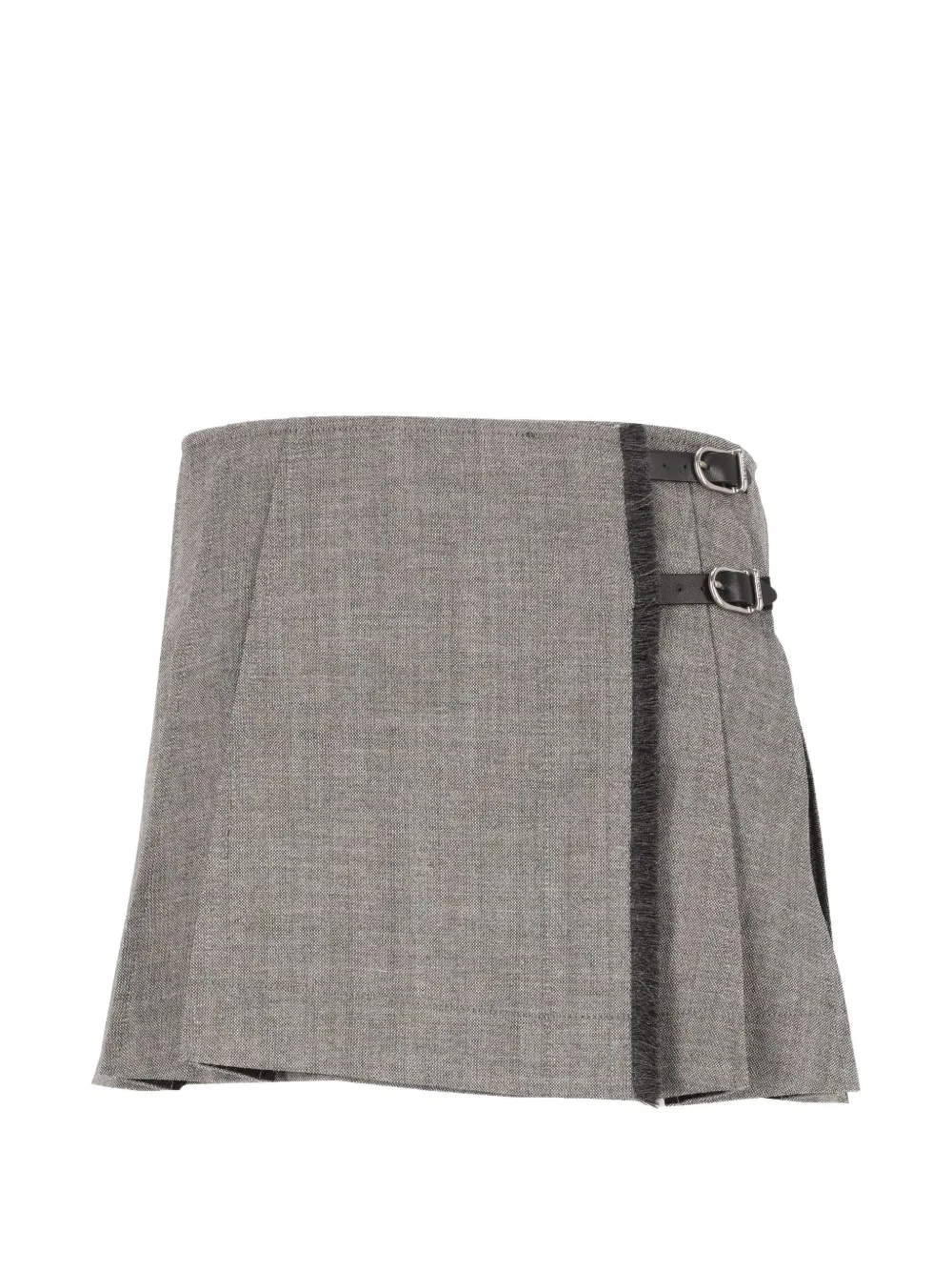 Durazzi Milano pleated frayed mini skirt - Grau