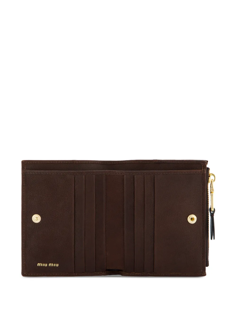 Miu Small nappa leather wallet Bruin