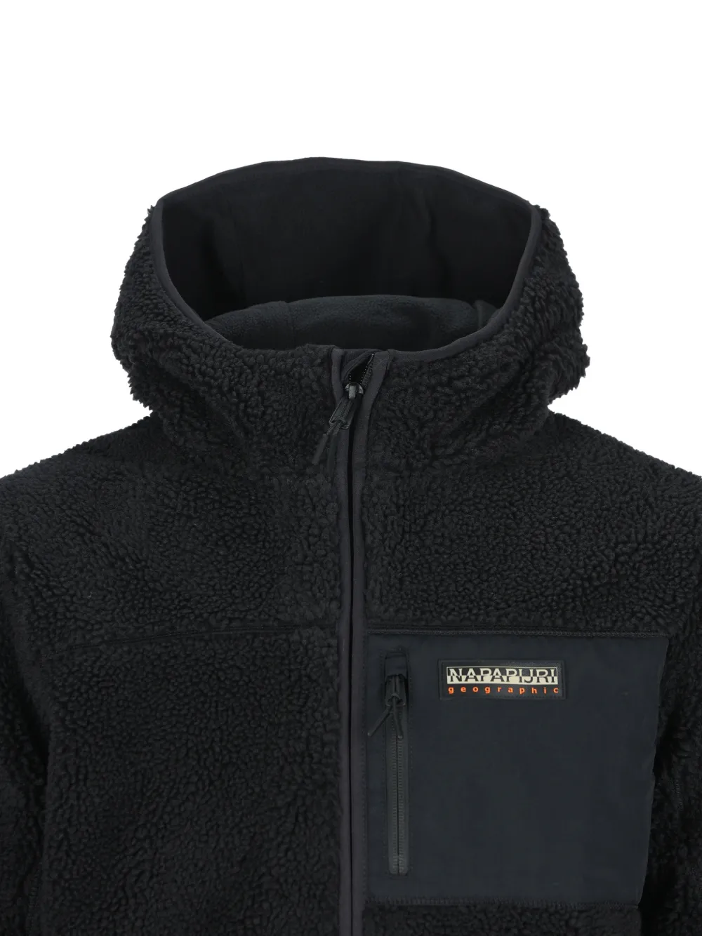 Napapijri Yupik fleece hooded jacket Zwart