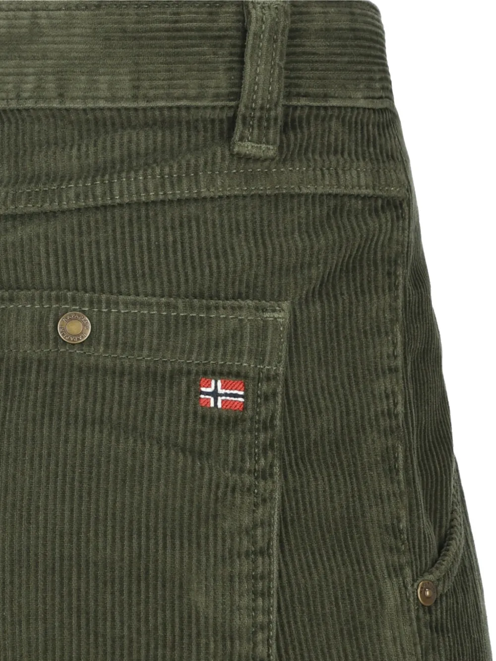 Napapijri Iverna ribfluwelen straight broek Groen