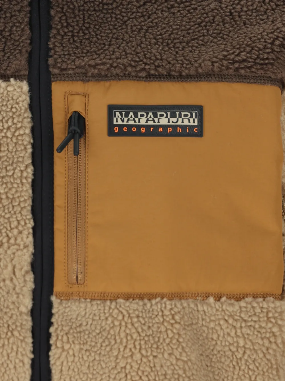 Napapijri Yupik panelled fleece jacket Beige