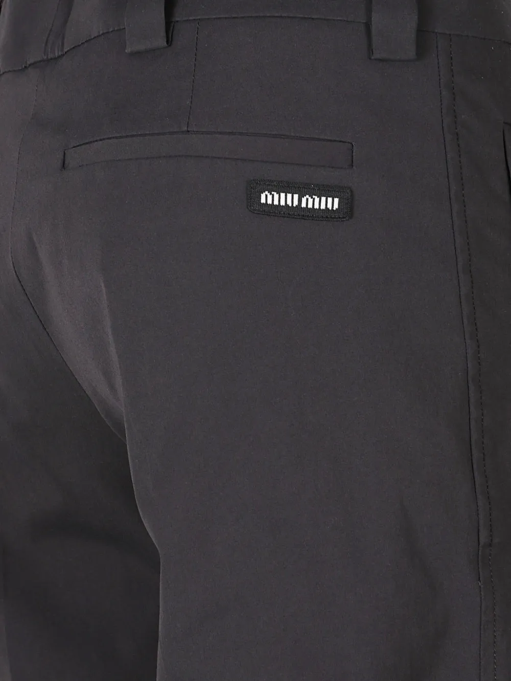 Miu stretch poplin pants Zwart