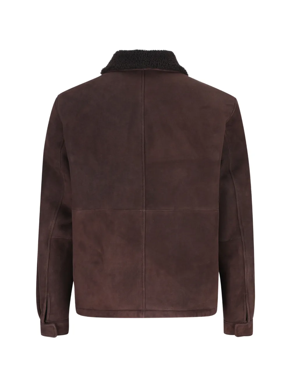 Tagliatore Leren jack met lammy kraag Bruin