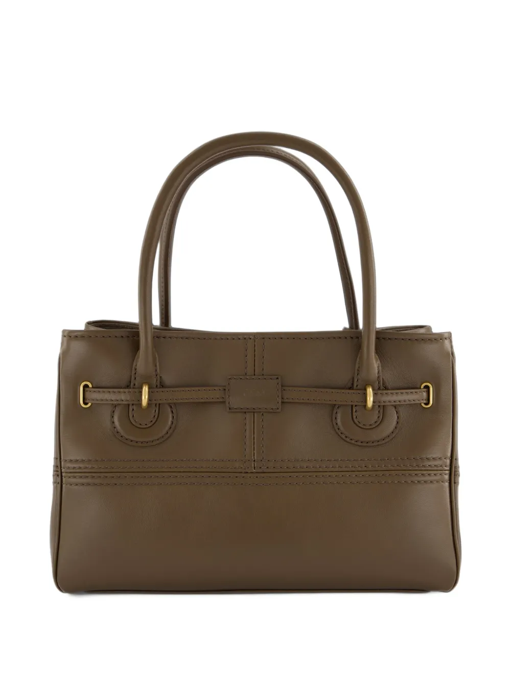 Chloé padlock-detail leather tote bag Bruin