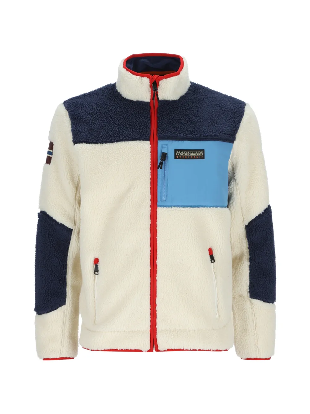 Napapijri Yupik Colour-block Fleece Jacket In Nude
