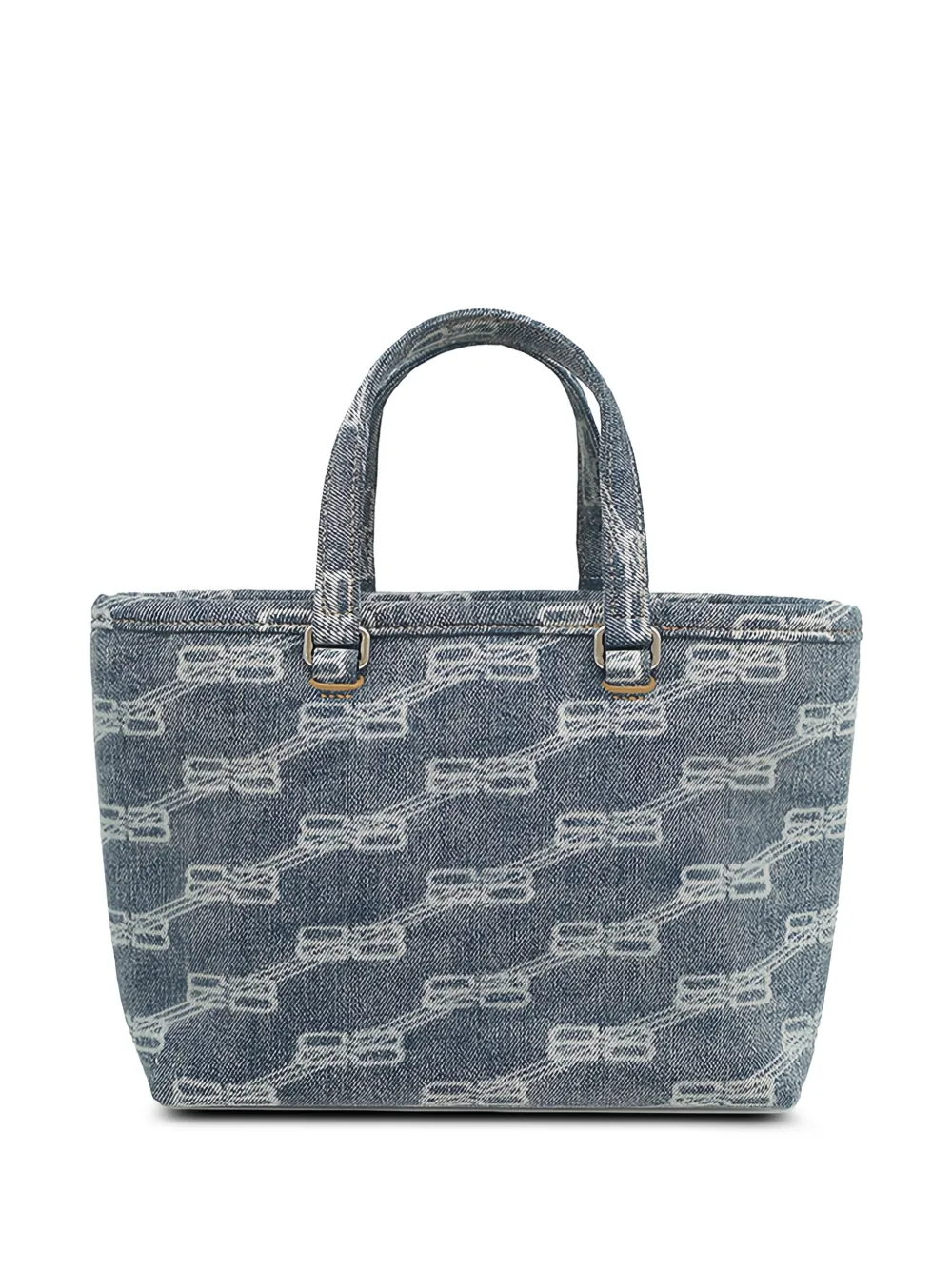 Balenciaga Pre-Owned 2010-2026 Small BB Monogram Denim East West Tote satchel - Blau