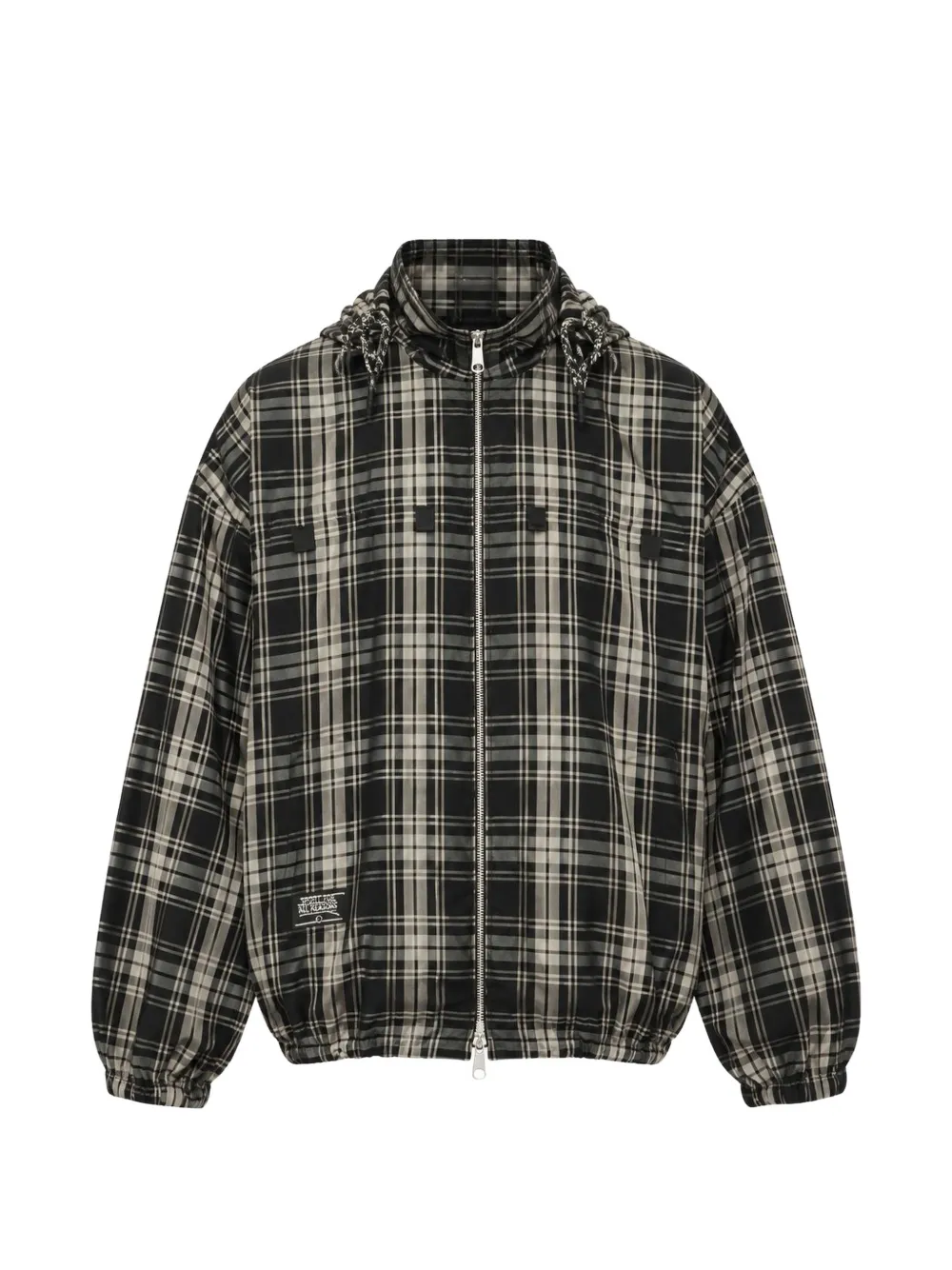 Song For The Mute hooded tartan track jacket - Nero