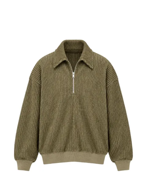 Song For The Mute half-zip ribbed-knit sweater