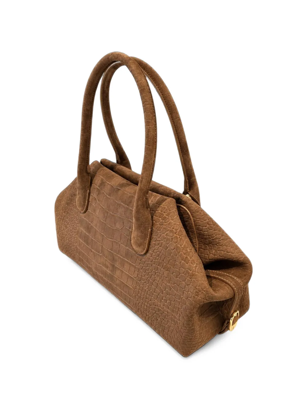 Themoirè medium Talia Trunk crocodile-effect tote bag Bruin