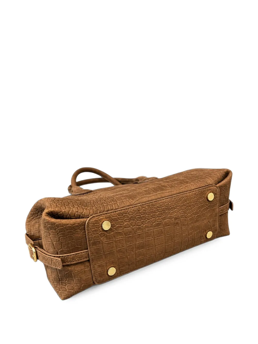 Themoirè medium Talia Trunk crocodile-effect tote bag Bruin