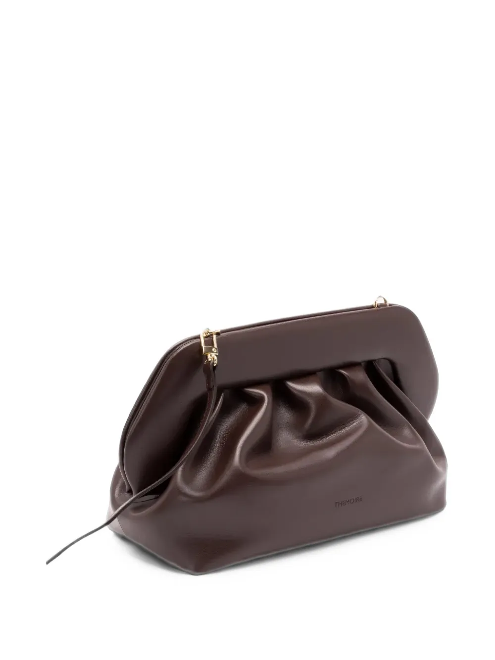 Themoirè Medium Bios crossbodytas met ruches Bruin