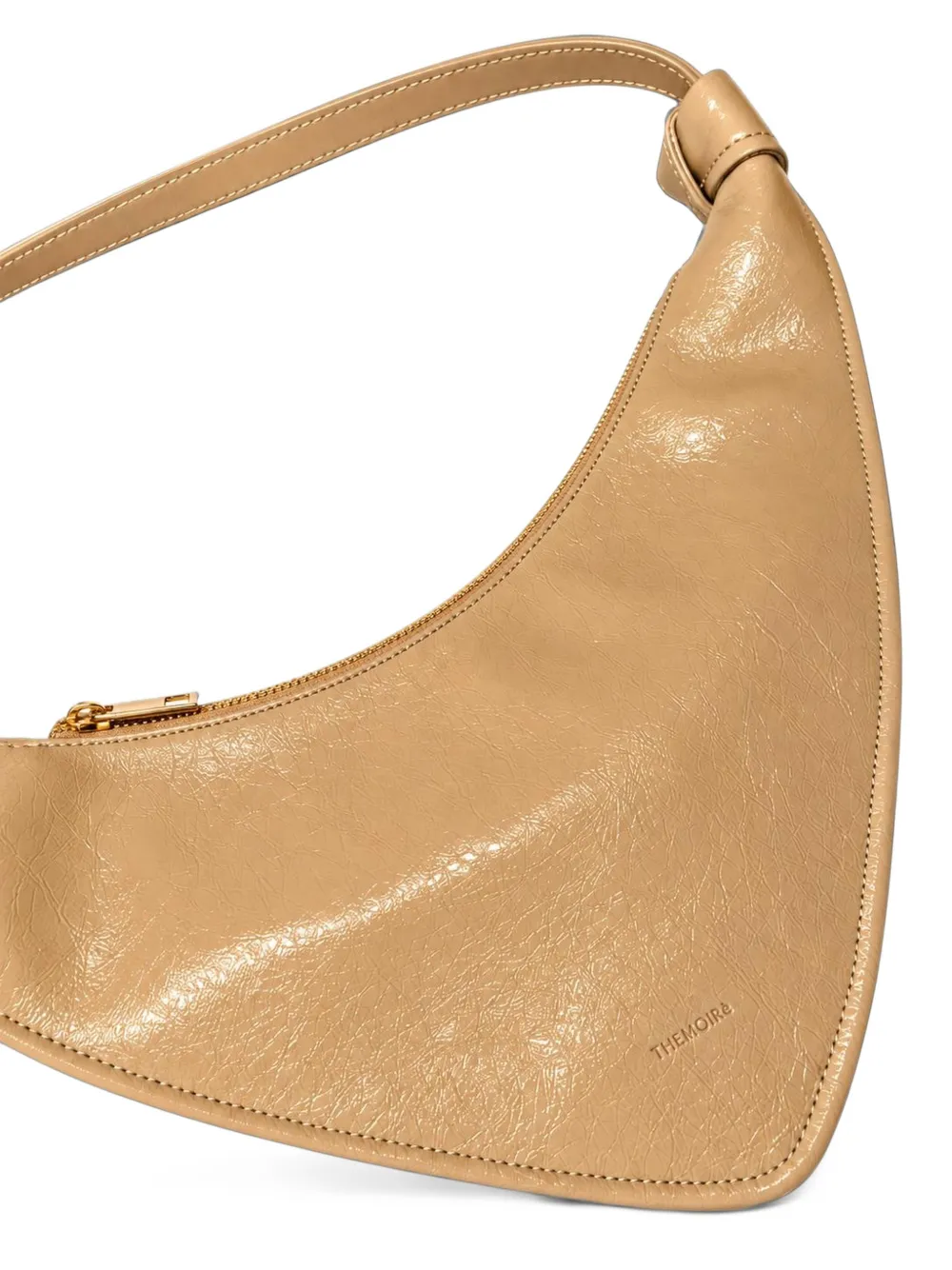 Themoirè Saffo schoudertas met geknoopt detail Beige