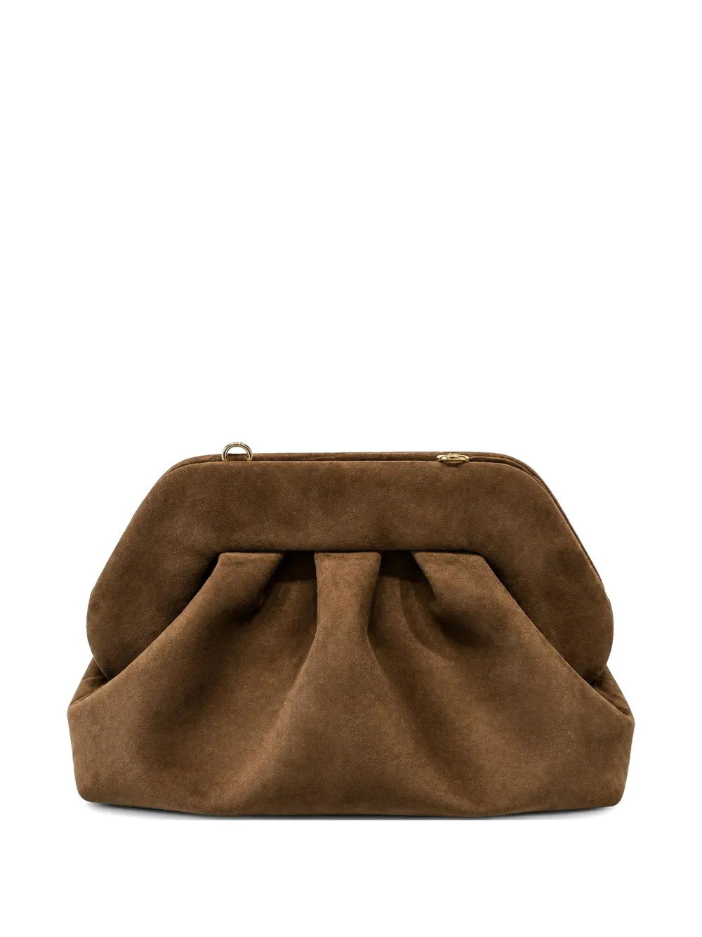 Themoirè medium Bios ruched crossbody bag - Marrone