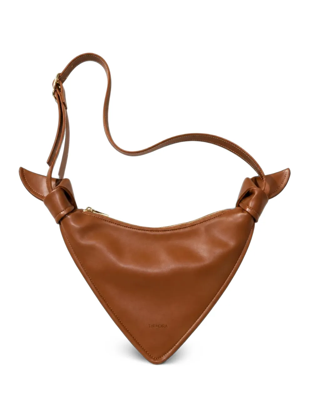 Themoirè Saffo knot-detail shoulder bag - Brown