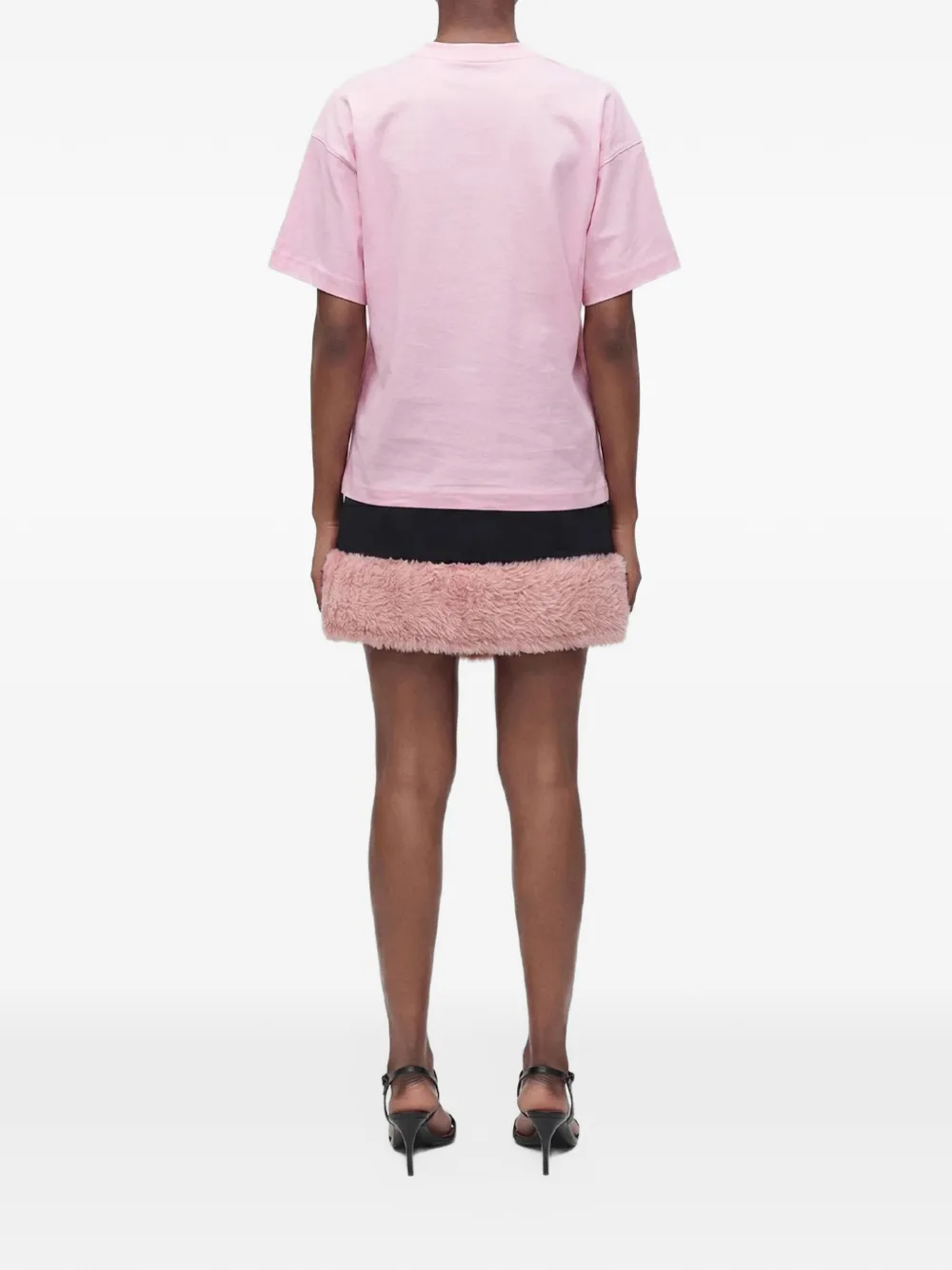 Moschino T-shirt met ganzen-print en logo-print Roze