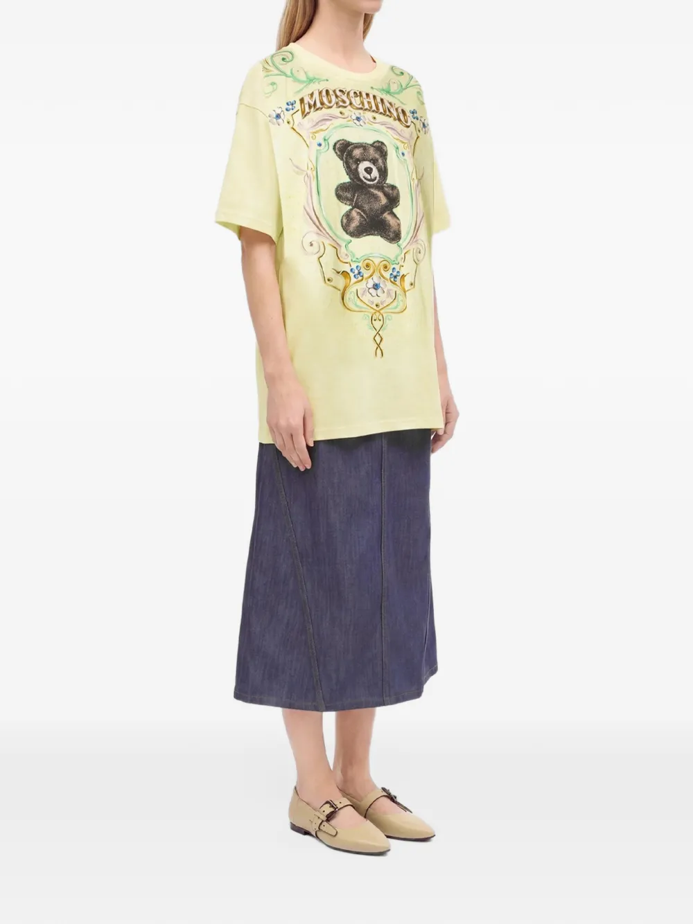 Moschino Gaucho Teddy T-shirt Geel