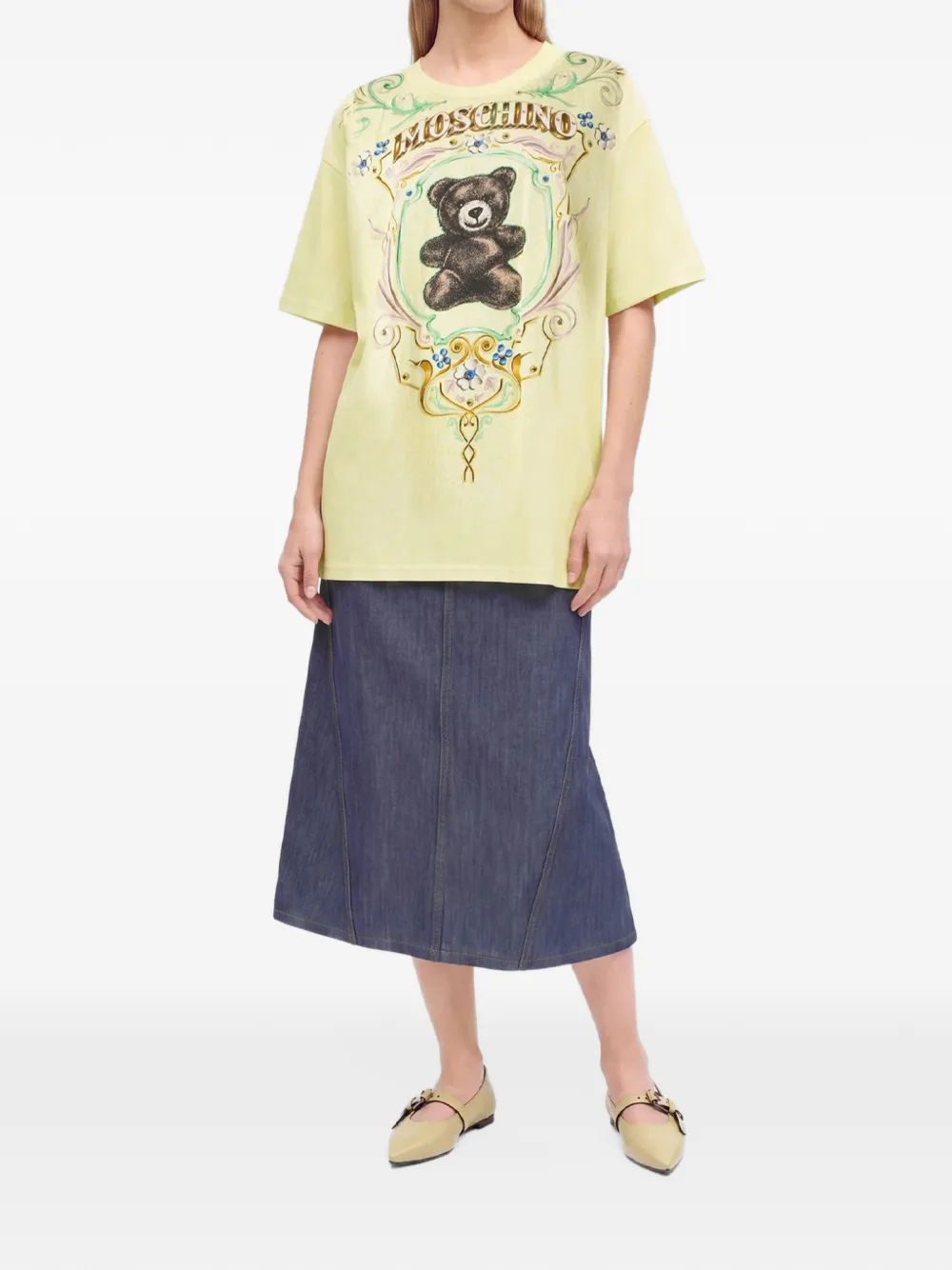 Moschino Gaucho Teddy T-shirt Geel
