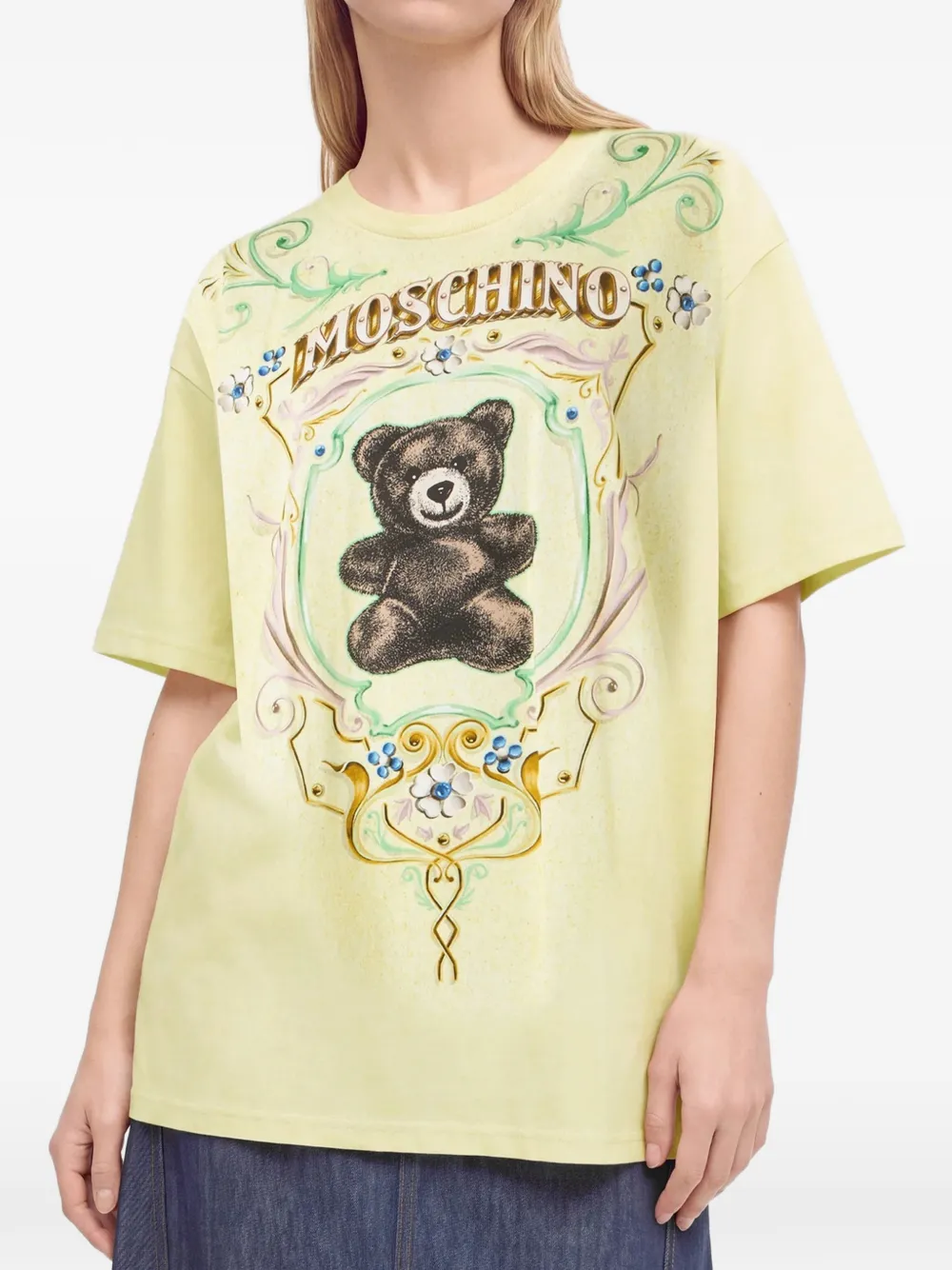 Moschino Gaucho Teddy T-shirt Geel