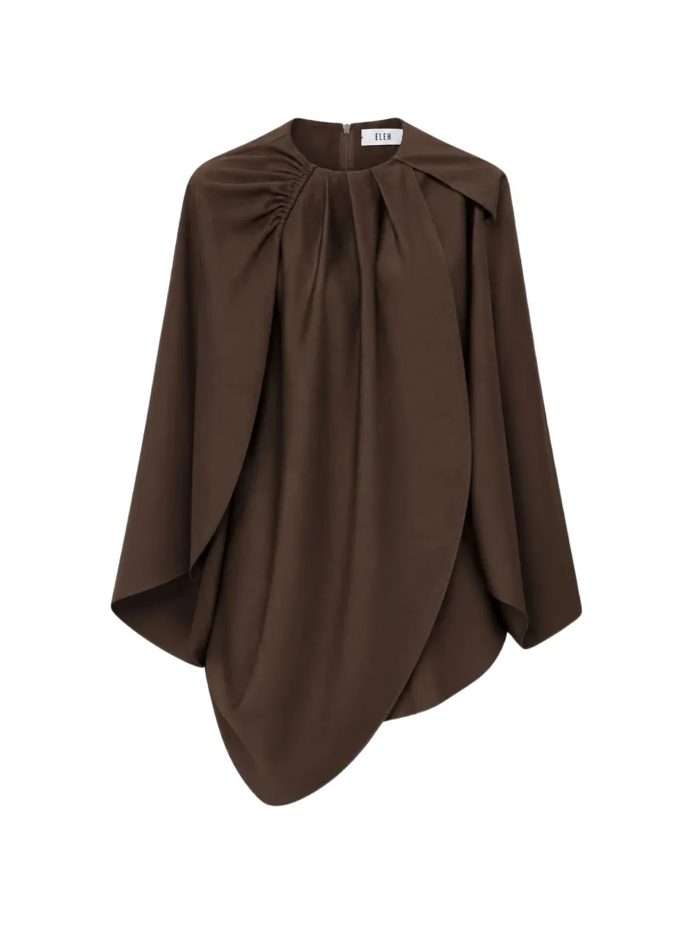 Eleh draped asymmetric-hem top - Marrone