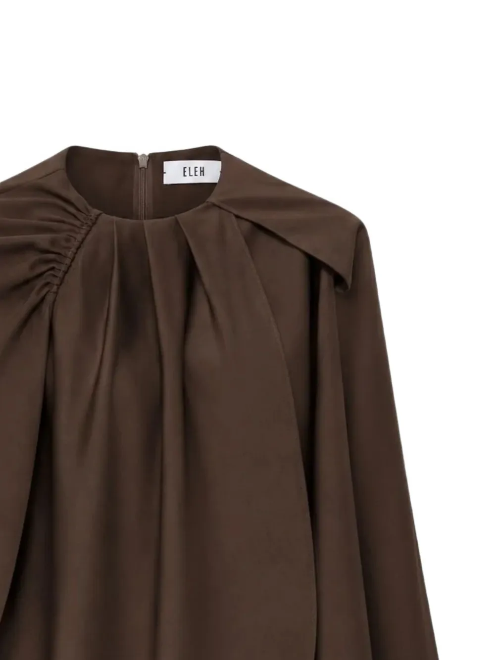 Eleh Gedrapeerde top met asymmetrische zoom Bruin