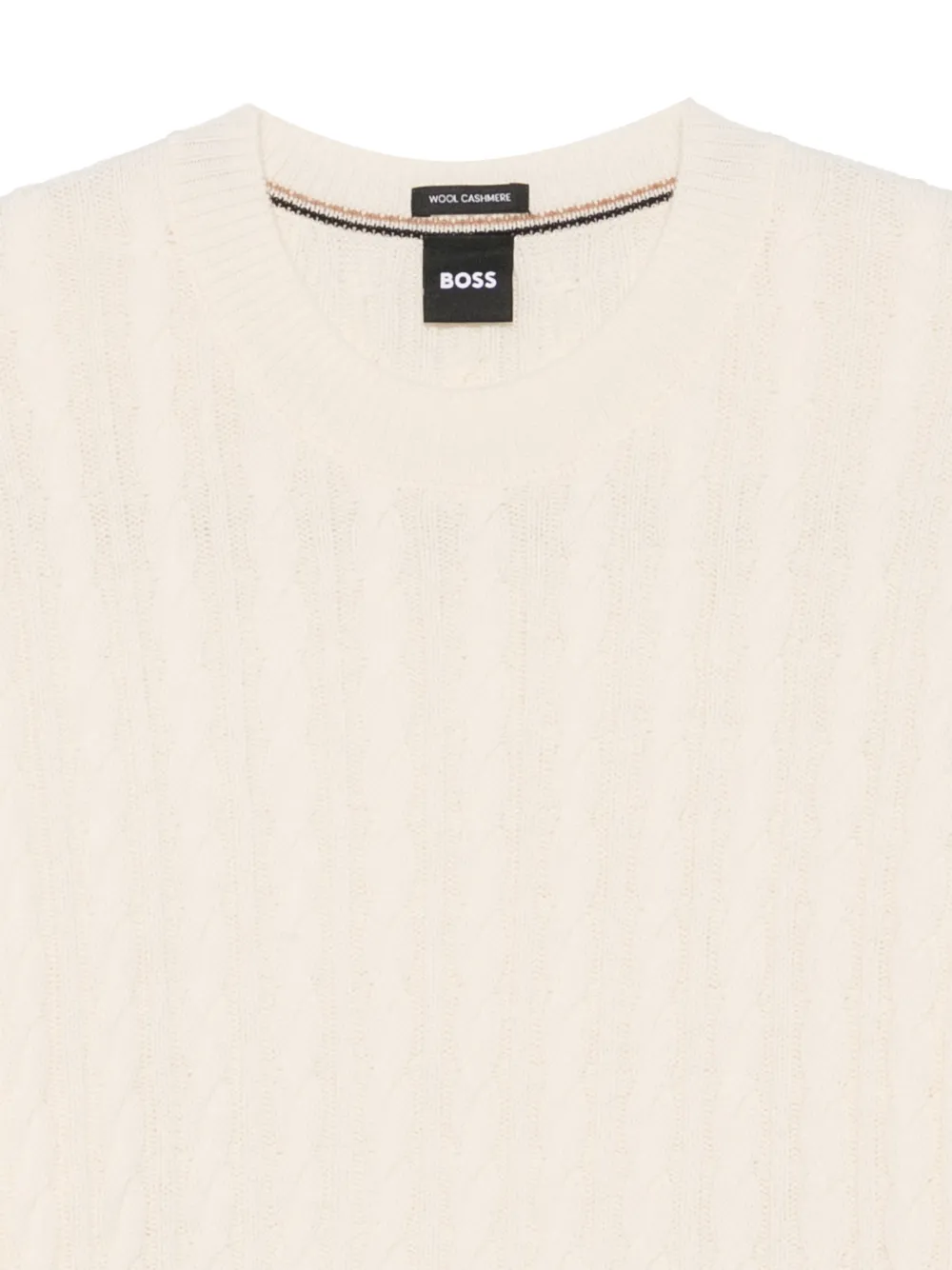 BOSS cable-knit sweater Beige