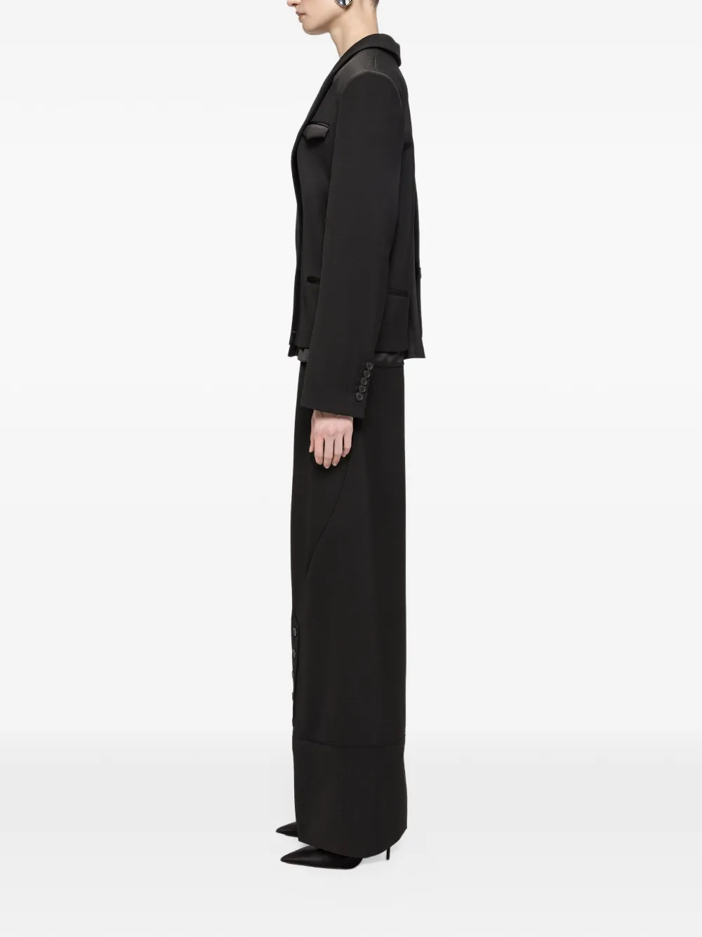 NISSA oversized wool-blend tailored blazer Zwart