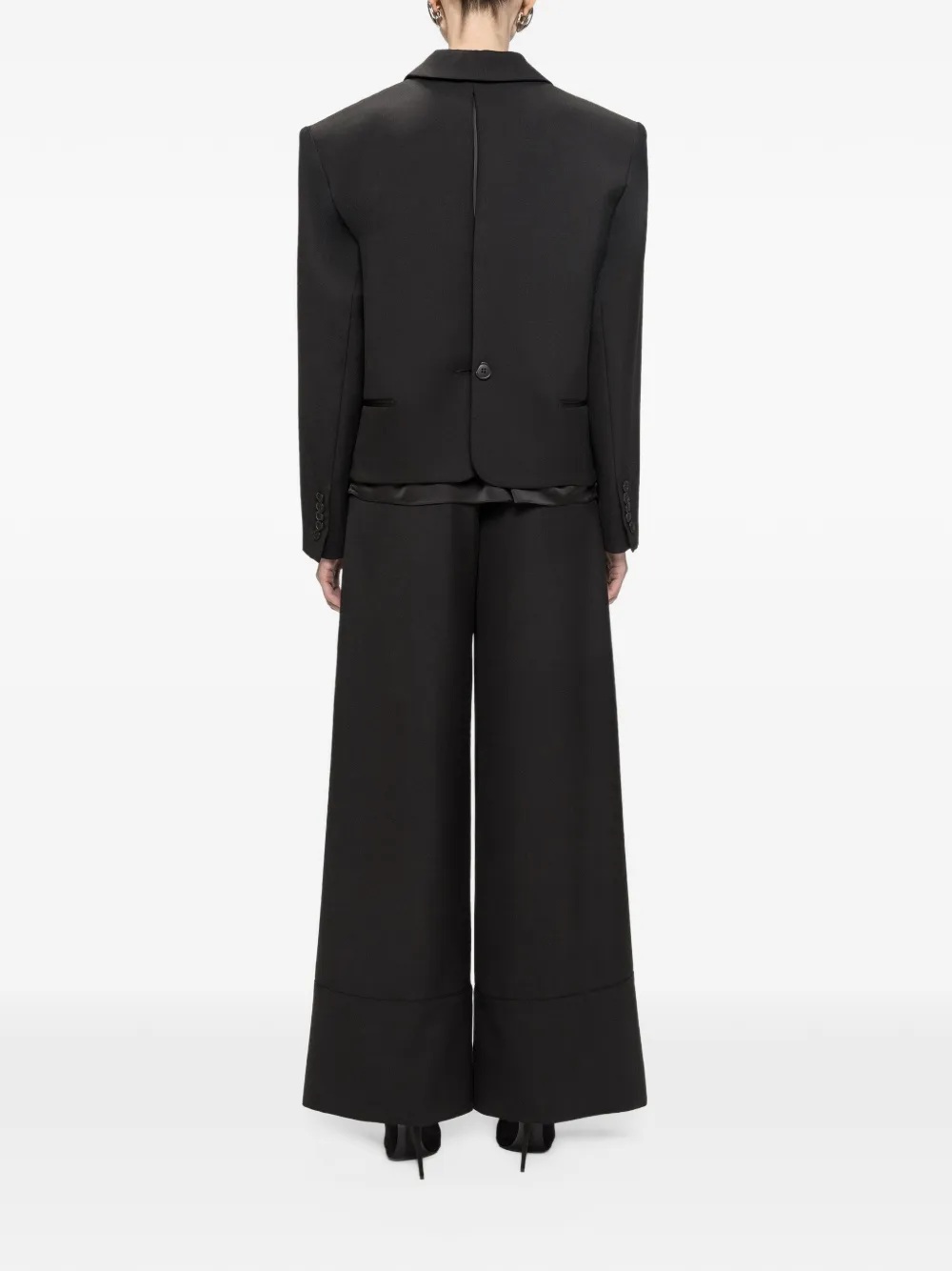 NISSA oversized wool-blend tailored blazer Zwart