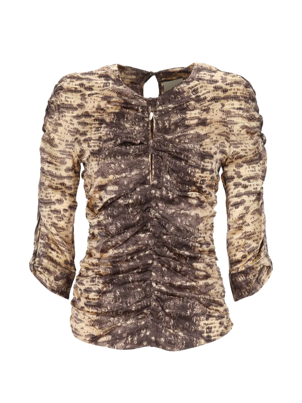 ISABEL MARANT ruched snakeskin-print top Bruin