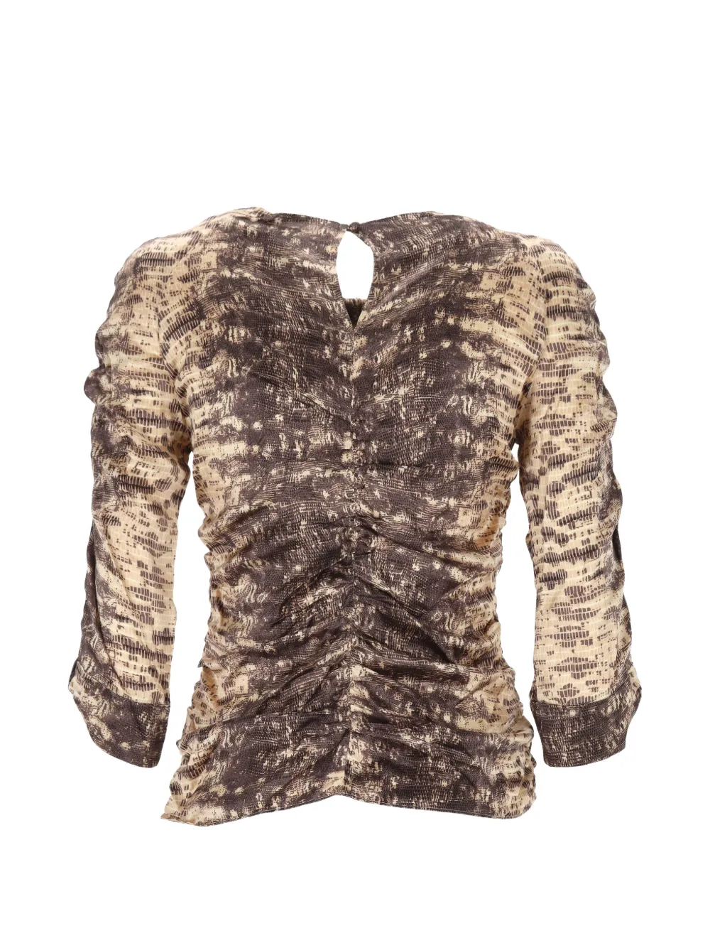 ISABEL MARANT ruched snakeskin-print top Bruin