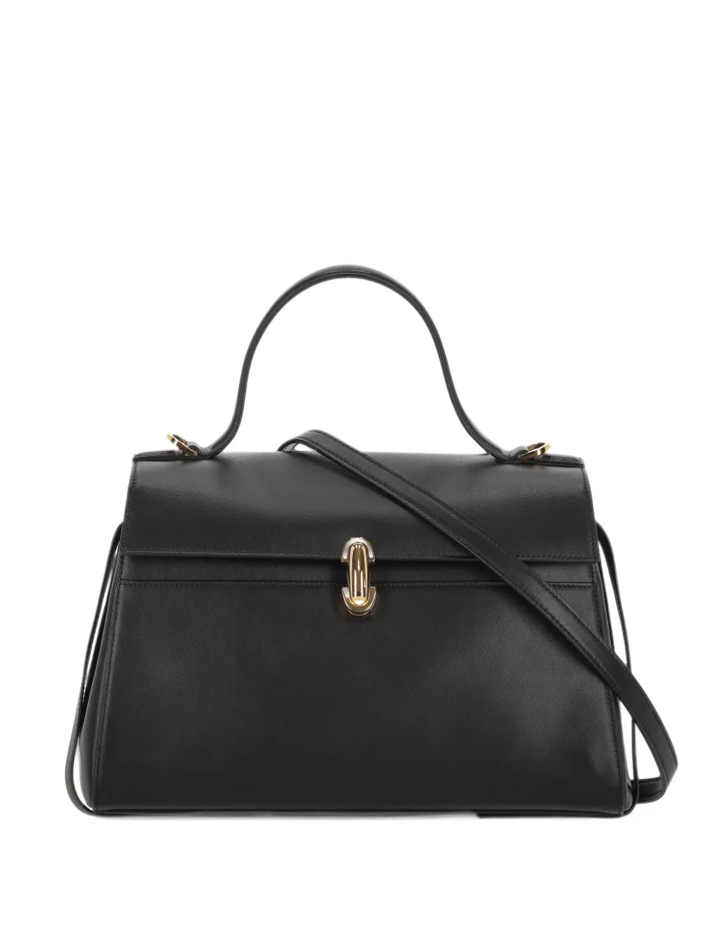 Savette Soft Symmetry Leather Tote Bag In Black